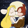 Chip and Gadget kissing
