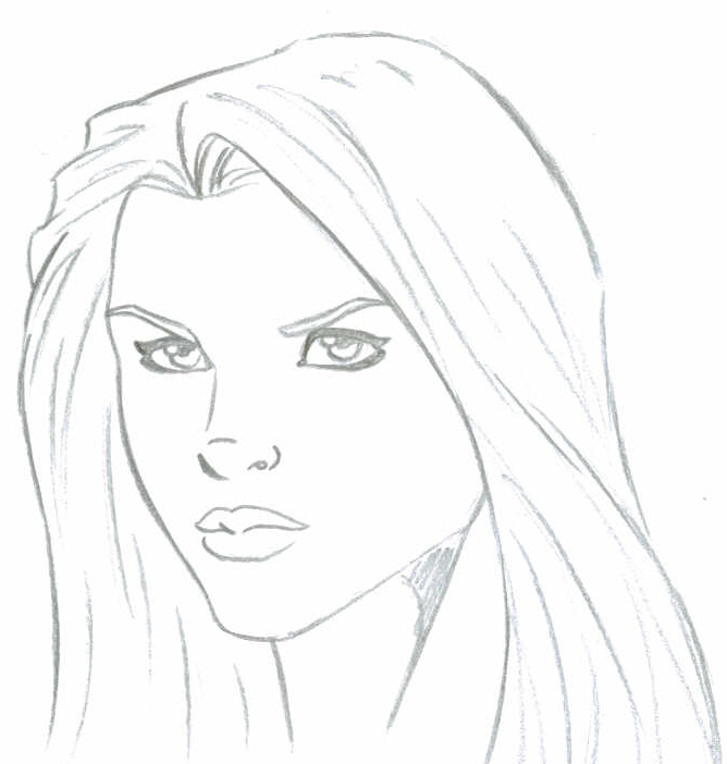 supergirl face sketck