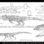 Sketch Revoltosaurus y Ticinosuchus