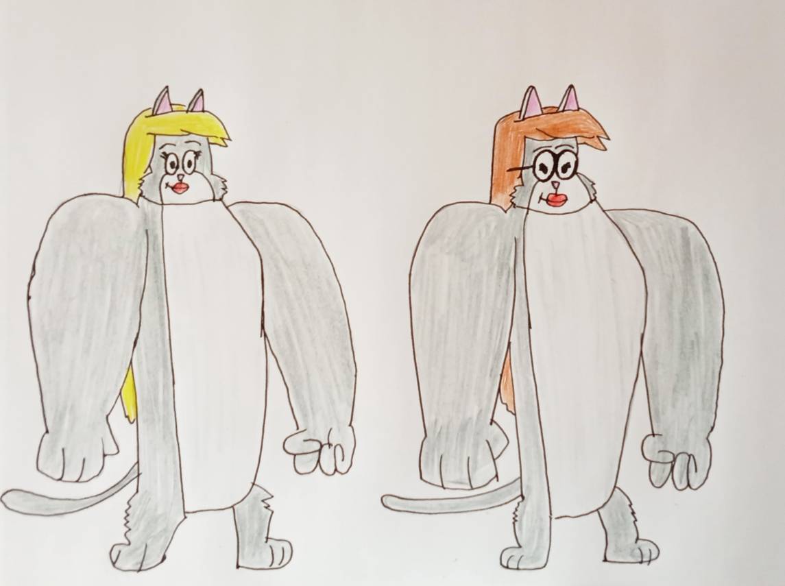 Zara Dawson and Erika Dawson muscular cats