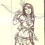 lady indian brave sketch