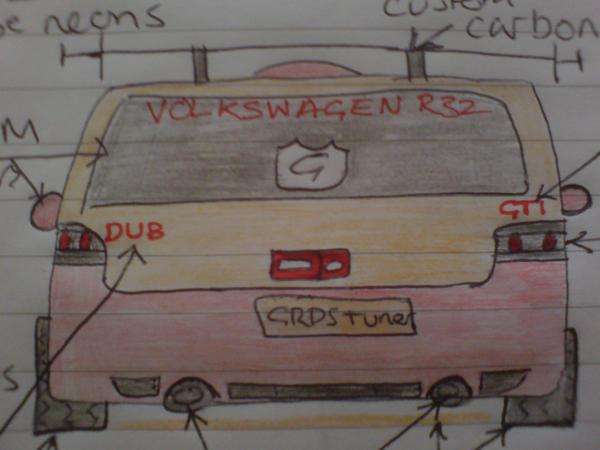 VW Golf R32 Mk.4 Sketch Rear by lewis-deverill on DeviantArt