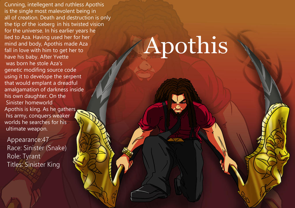 Apothis Actor Apothis King of the Sinisters by BuchananArt13 on DeviantArt