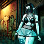 Cybergoth girl (graffiti wall)