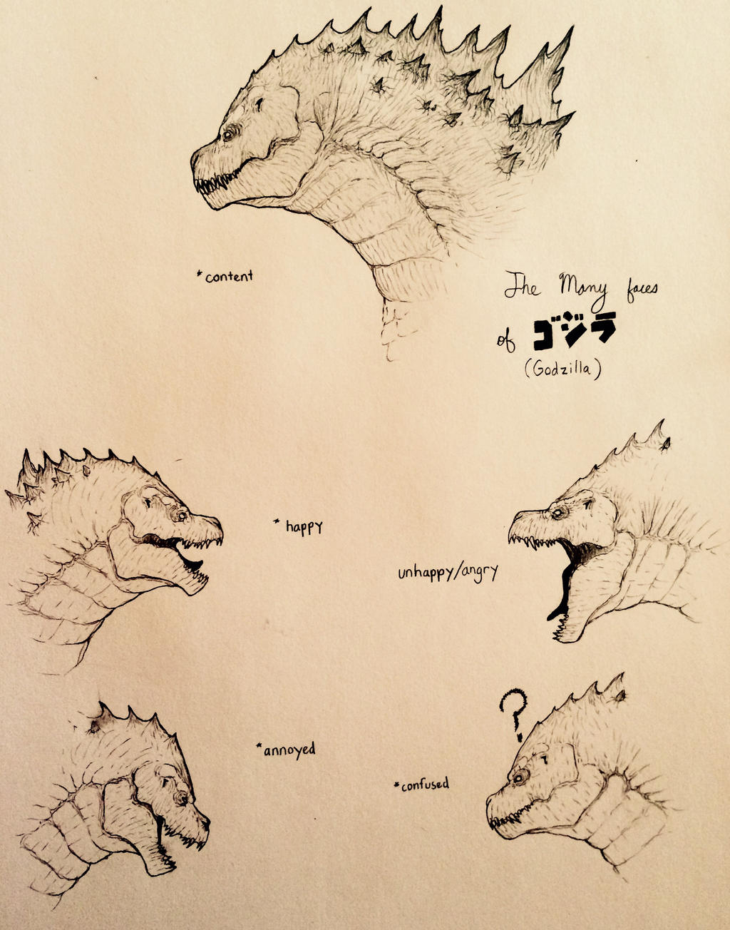 The many faces of Godzilla by TheGreatestLoverArt on DeviantArt