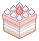 pixel strawberry cake