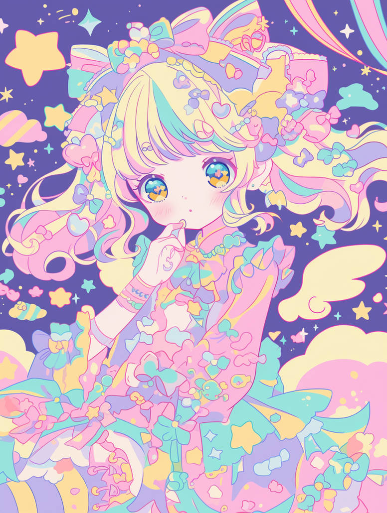Cosmic Ribbon Princess | Pastel Starry Magic by ColoredWingsStudio on ...