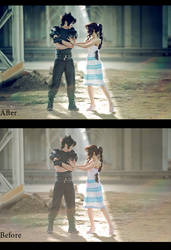 Zack and Aerith. Before_After