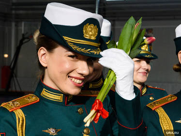 Female Russian Soldier Parade Uniform