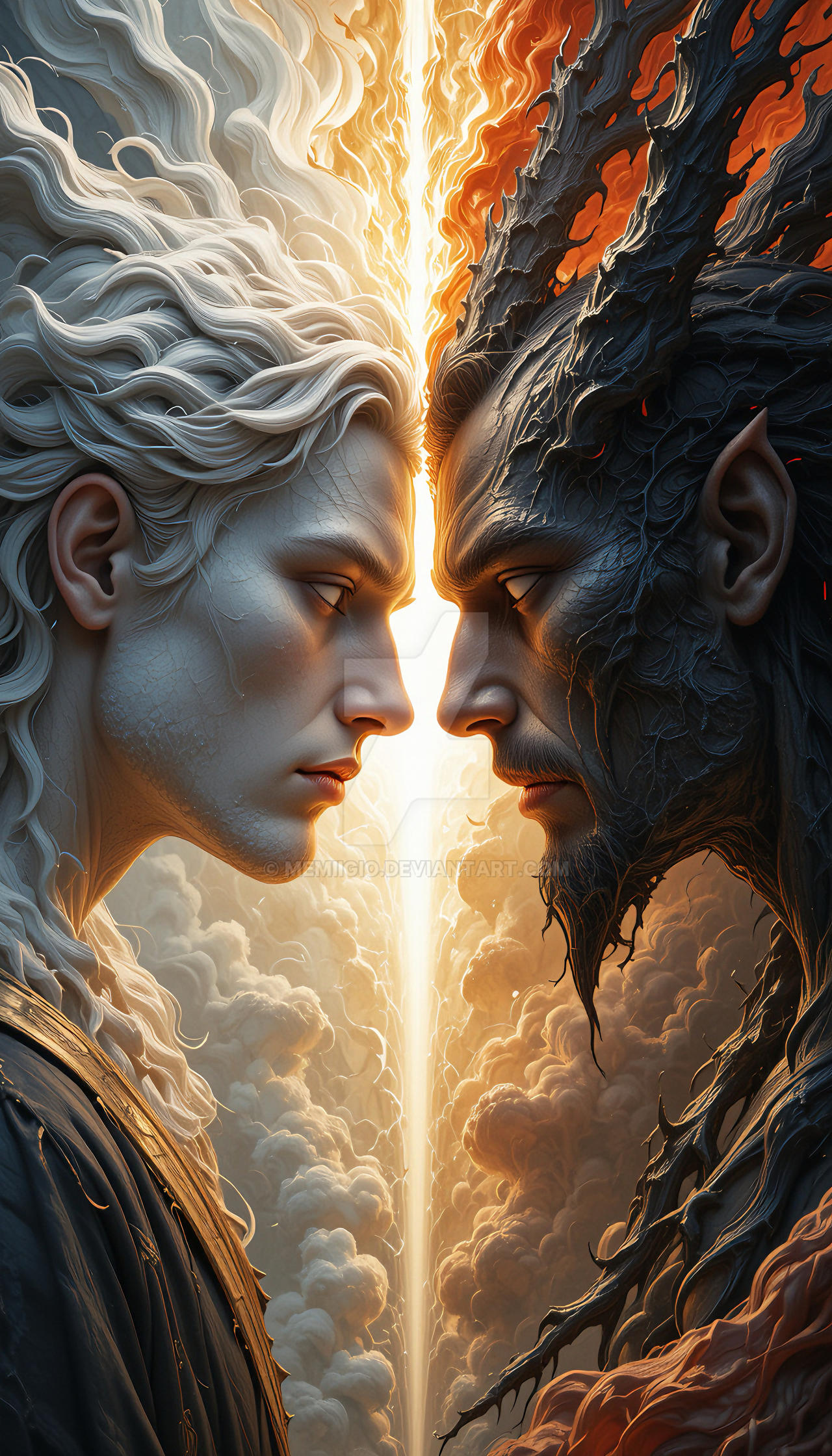Deviantart Evil Entity Separate Entities, Angel and Demon by MemiiGio on DeviantArt