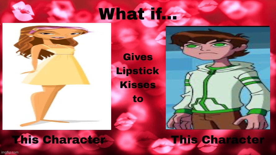 Lo Ridgemount Gives lipstick kisses to Ben by pokemon1991j on DeviantArt