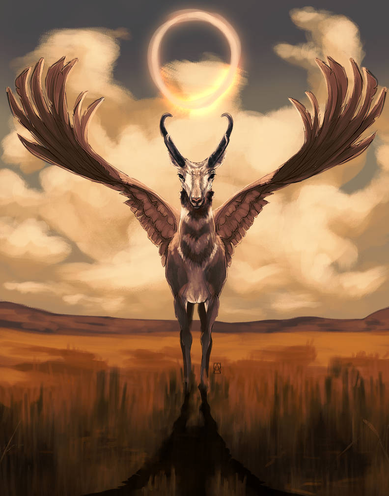 Winged Pronghorn by CoypuCoyote on DeviantArt