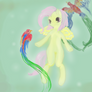 Fluttershy with parrots