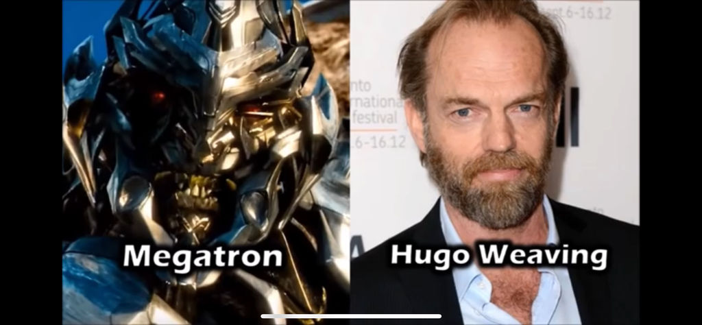Hugo Weaving is Megatron, Transformers movie, from Dreamwor…