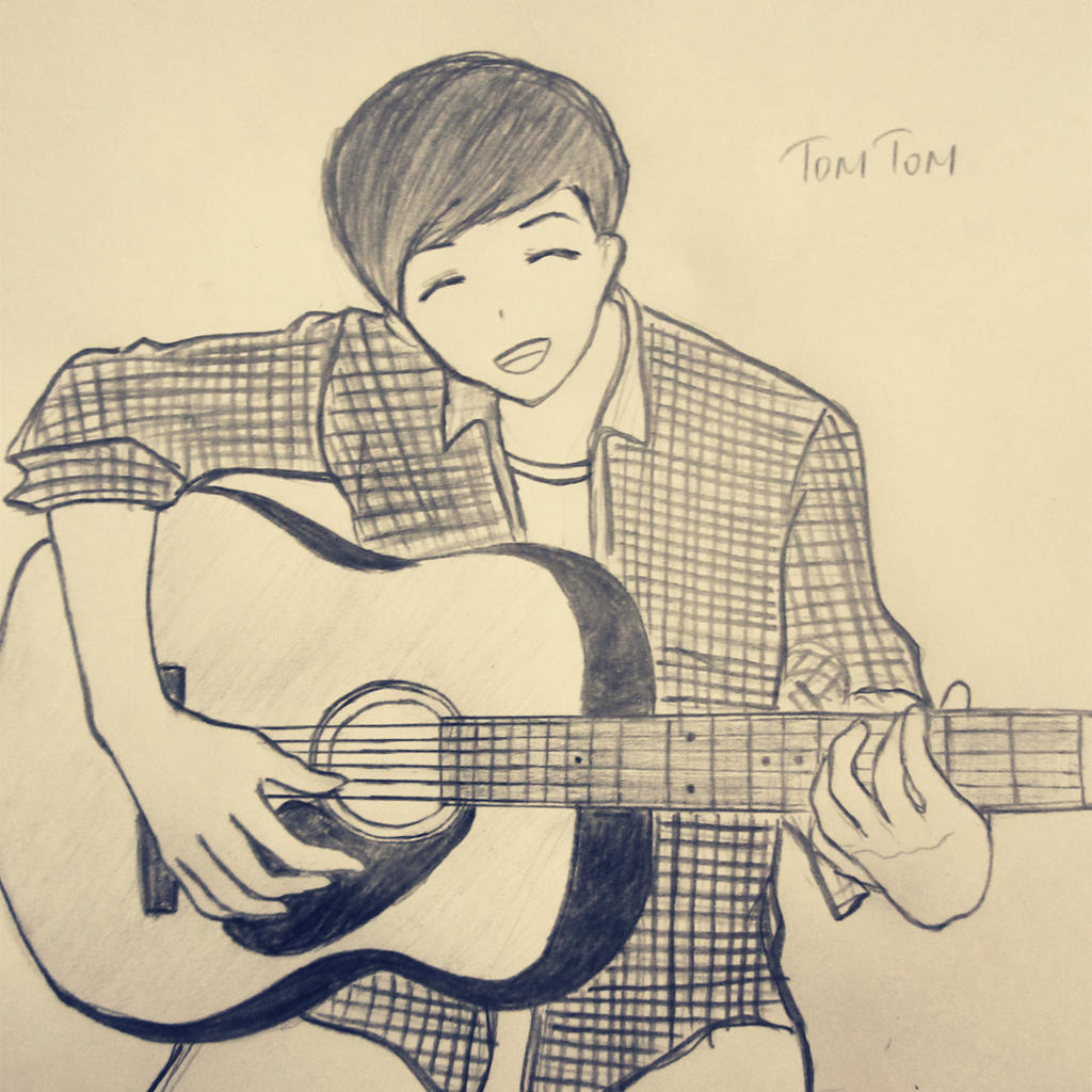 wallpapers Illustration Sketch Boy Playing Guitar Drawing boy playing guitar by phthao1708puta on