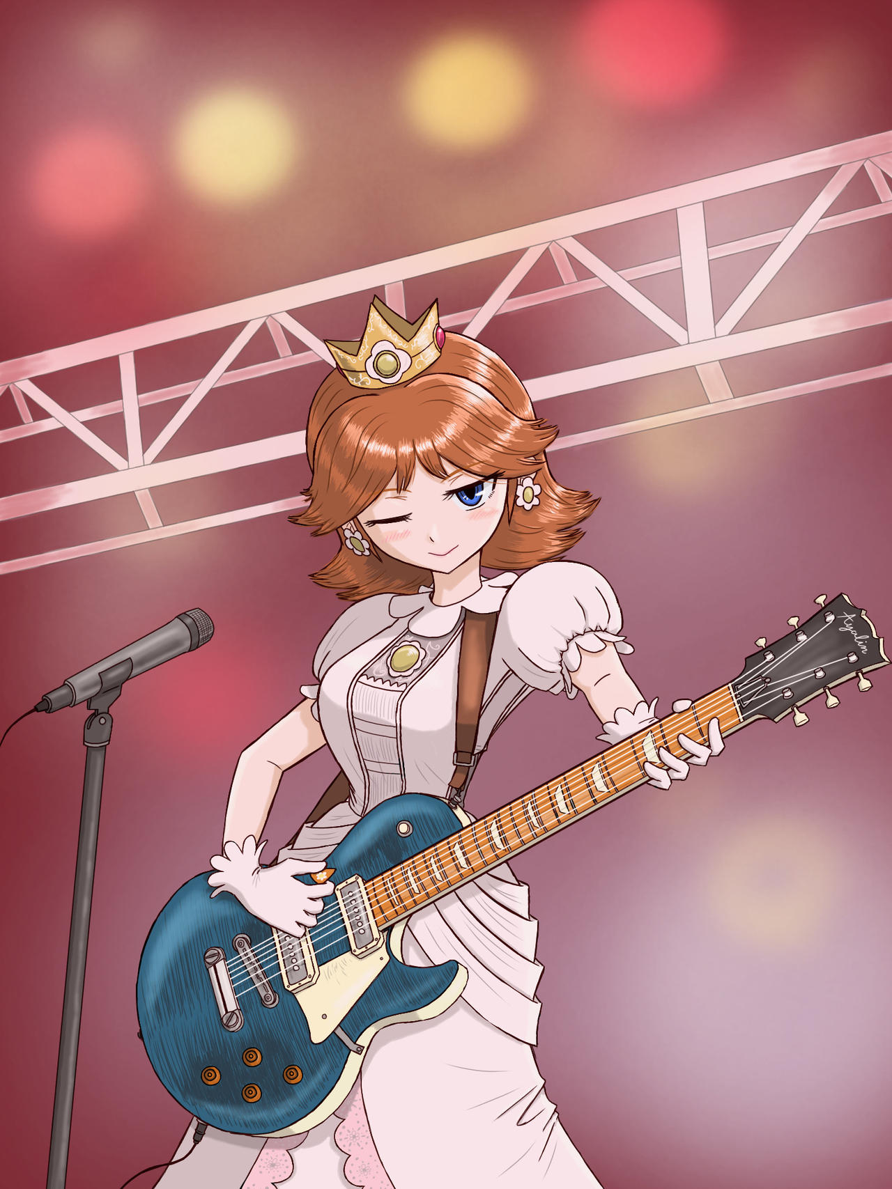 Princess Daisy Instruments Princess Daisy Playing Guitar by ChristianMerrill on DeviantArt
