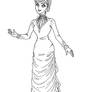 Victorian Moring Gown Lineart