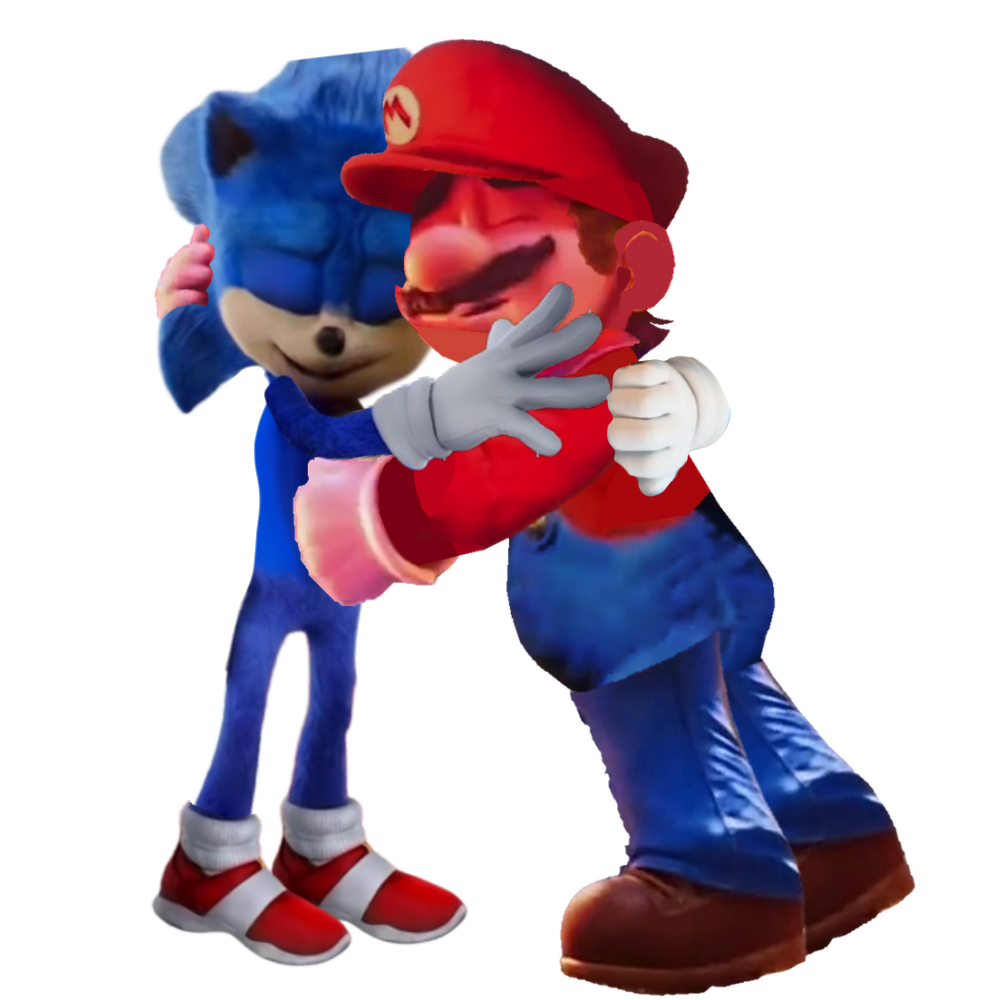 Sonic and Mario hugging by lolboyyeah on DeviantArt