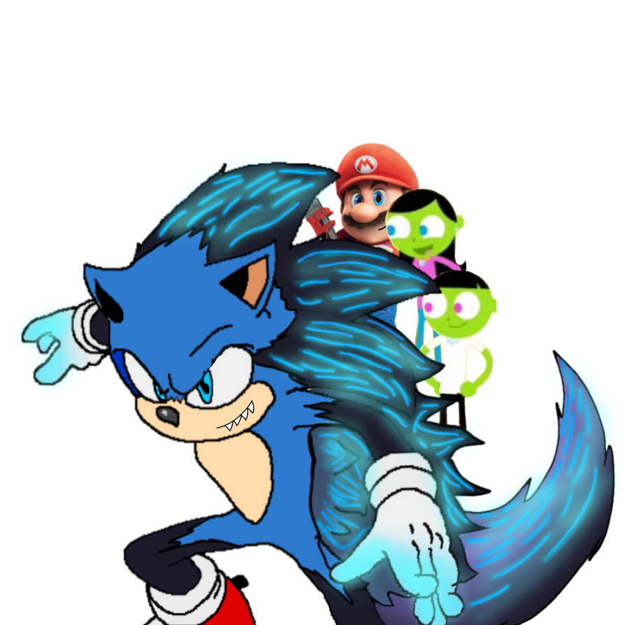 Mario Frank and Sarah riding on Sonicilza by lolboyyeah on DeviantArt