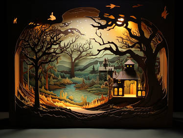 Shadow Box Diorama Countryside