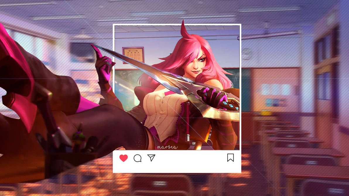 Battle Academia Katarina Wallpaper (1920p x 1080p) by marseag on DeviantArt