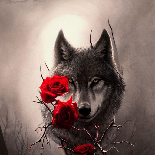 wolf with roses by jjacobewill on DeviantArt