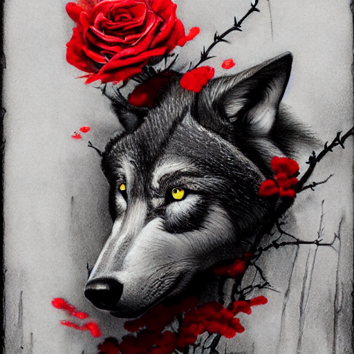 wolf with roses by jjacobewill on DeviantArt