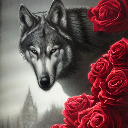wolf with roses by jjacobewill on DeviantArt