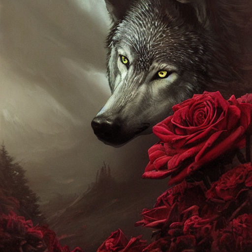wolf with roses by jjacobewill on DeviantArt