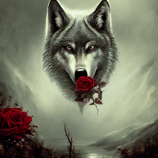 wolf with roses by jjacobewill on DeviantArt