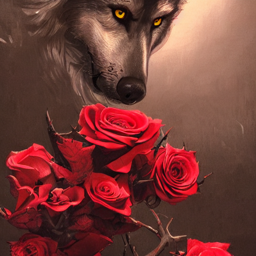 wolf with roses by jjacobewill on DeviantArt