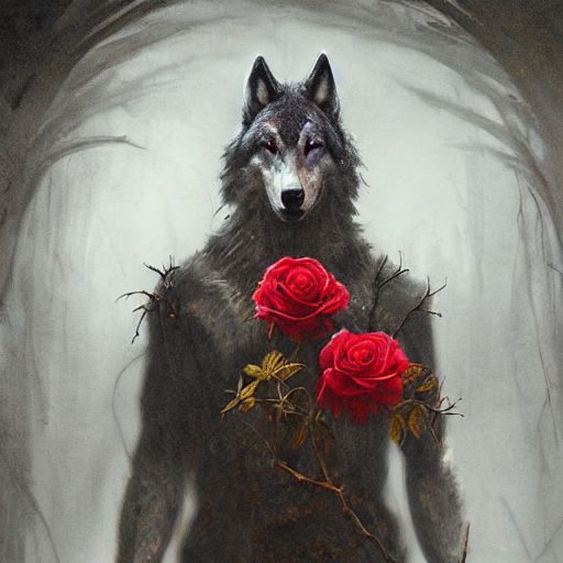 wolf with roses by jjacobewill on DeviantArt