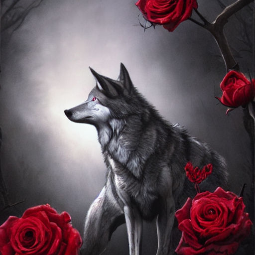 wolf with roses by jjacobewill on DeviantArt
