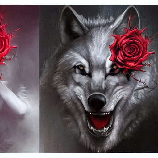 wolf with roses by jjacobewill on DeviantArt