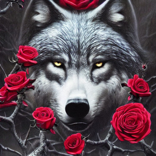 wolf with roses by jjacobewill on DeviantArt
