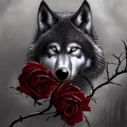 wolf with roses by jjacobewill on DeviantArt