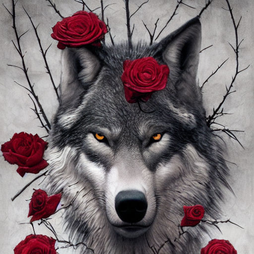 wolf with roses by jjacobewill on DeviantArt