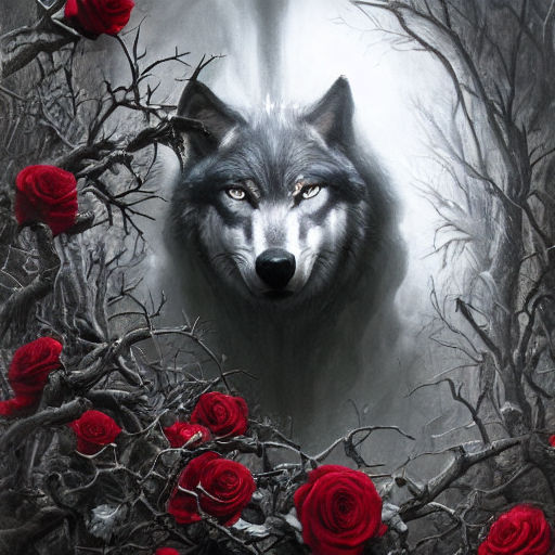 wolf with roses by jjacobewill on DeviantArt