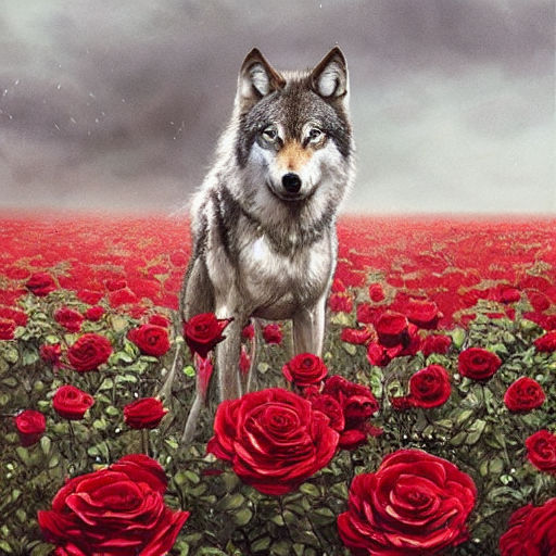 wolf with roses by jjacobewill on DeviantArt