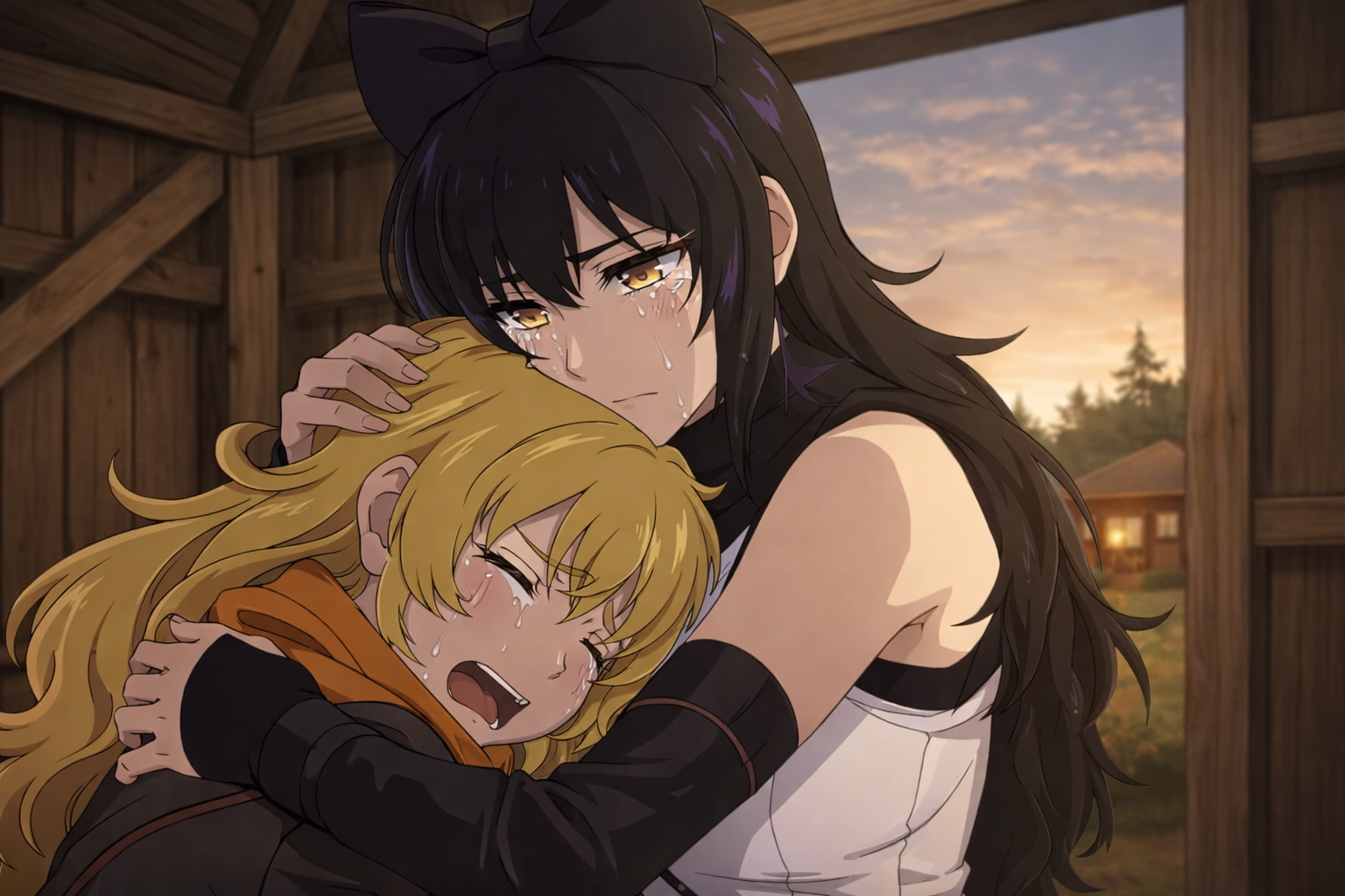 Blake Yarn Rwby Help RRBW Scene: Blake comforts Yang by Tysona33 on DeviantArt