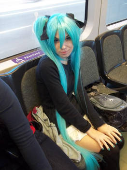 Miku on the tram