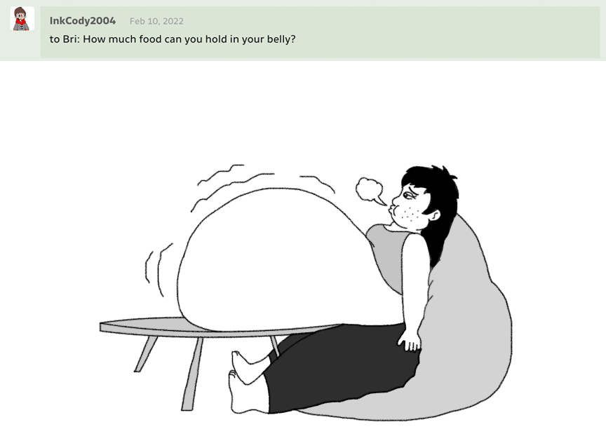 Me and Bri QnA: Table full of belly by Fighter1Manga on DeviantArt