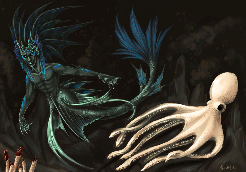 Deep Sea Merfolk Commission by ahou on DeviantArt