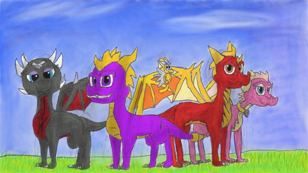 Spyro, Cynder, Flame, Ember redesigns