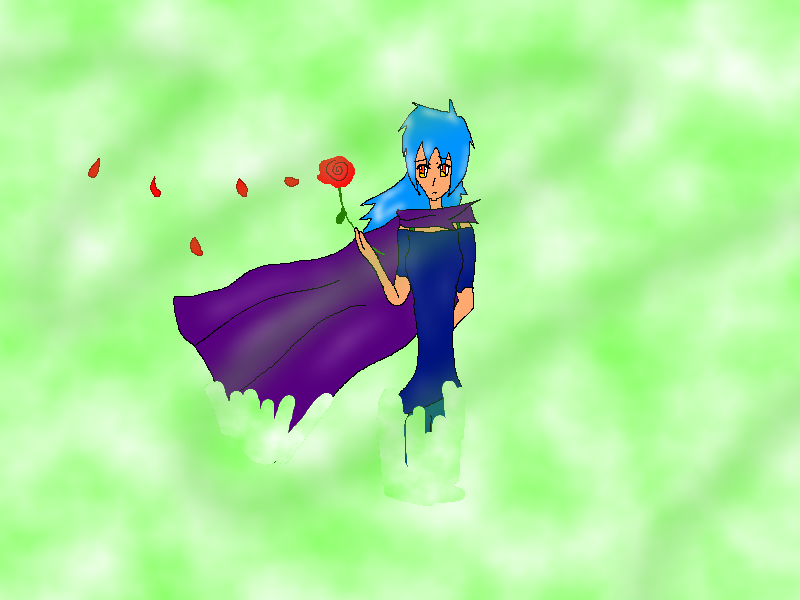 Ember in a cape with a rose :D