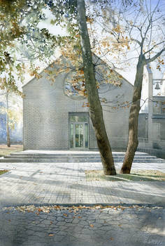 Modern catholic chapel in Warsaw