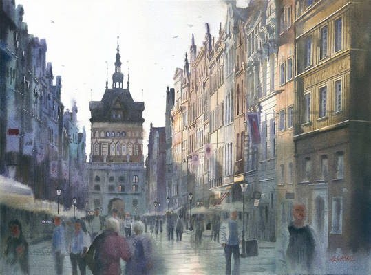 Dawn at Dluga street Gdansk