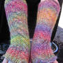 Rainbow Cabled Knittersmitters