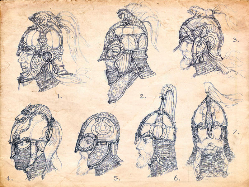 Rohan helmet sketches
