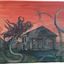 Acrylic flower landscape surrealism